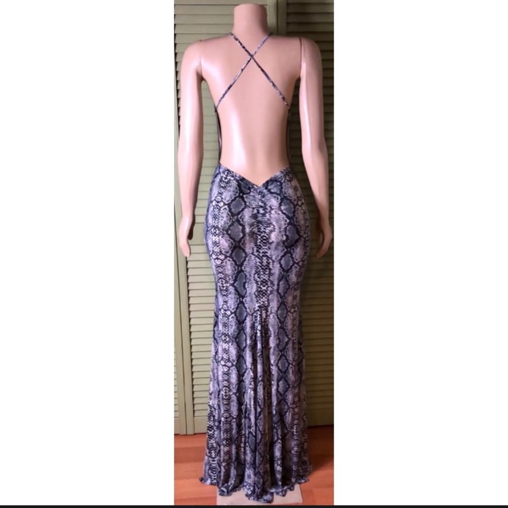 Grey Snakeskin Print Maxi Dress - Picture 5 of 5
